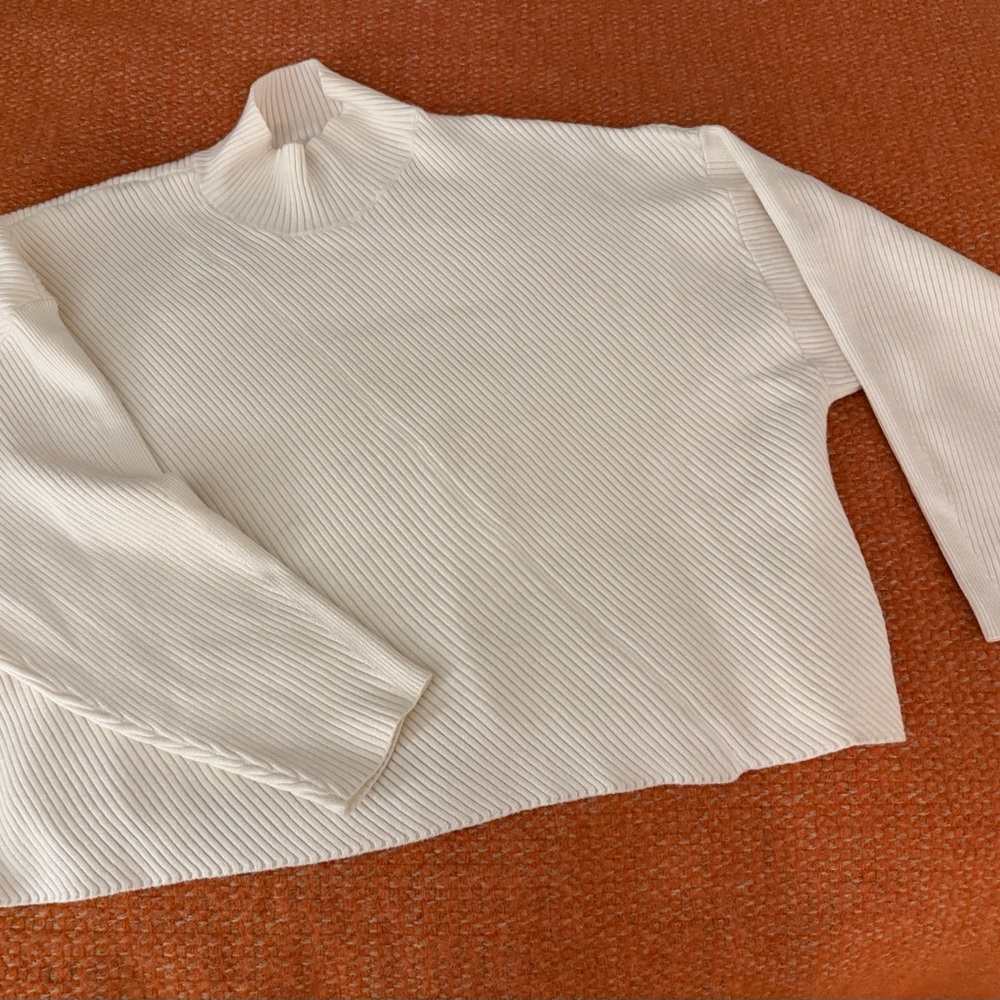 Anthro Maeve Cream Turtleneck Sweater - like new and stunning! - Picture 4 of 4